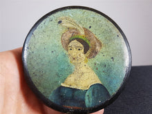 Load image into Gallery viewer, Antique Georgian Hand Painted Lady Portrait Paper Papier Mache Patch or Snuff Box  Early 1800&#39;s
