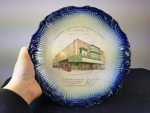 Antique Blackpool England Shop  Commemorative Plate Early 1906 Original Ceramic Pottery Transfer Ware Advertising Advertisement