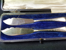 Load image into Gallery viewer, Antique Silver Plated Butter Knife Flatware Set of 2 in Original Box Early 1900&#39;s Edwardian Sheffield England
