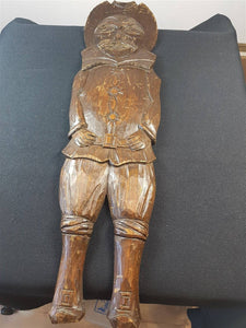 Antique Hand Carved Wood Man Carving Sculpture Wall Art