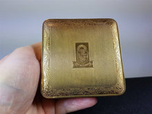 Load image into Gallery viewer, Vintage P and O Steam Ship Cruise Ship Gold Metal Jewelry or Trinket Box 1930&#39;s - 1940&#39;s Original Art Deco Retro Makeup Make Up Powder
