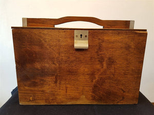 Vintage Wooden Chest of Drawers Storage Box for Supplies Tools or Jewelry with Top Handle for Carrying