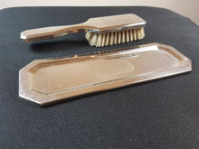 Load image into Gallery viewer, Vintage Silver Metal Vanity Tray and Hair Brush Set 1920&#39;s - 1930&#39;s Art Deco
