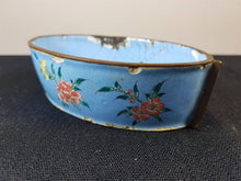 Load image into Gallery viewer, Antique Chinese Copper and Enamel Oval Rice Bowl Hand Painted
