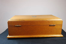 Load image into Gallery viewer, Antique Victorian Wooden Jewelry or Trinket Box with Original Key Late 1800&#39;s Wood and Sterling Silver
