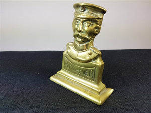 Antique Brass Bust Statue of British Military Army Officer Early 1900's