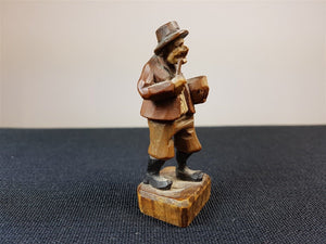 Antique Miniature Hand Carved Wood Man Wooden Carving Statue Sculpture Figurine Vintage Hand Made Original Folk Art