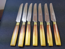 Load image into Gallery viewer, Antique Arts and Crafts Art Deco Dinner Knives Knife Cutlery Set of 7 Early 1900&#39;s
