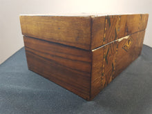 Load image into Gallery viewer, Antique Wooden Inlaid Jewelry Trinket Box Tunbridge Marquetry Wood Inlay Late 1800&#39;s Original
