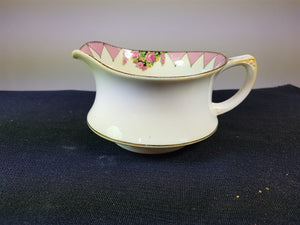 Vintage Paragon Fine Bone China Cream Pitcher Creamer Art Deco 1920's Original Ceramic Pink and White with Roses