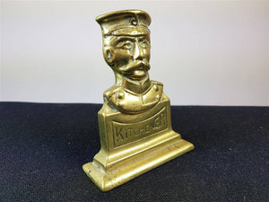 Antique Brass Bust Statue of British Military Army Officer Early 1900's