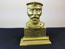 Load image into Gallery viewer, Antique Brass Bust Statue of British Military Army Officer Early 1900&#39;s
