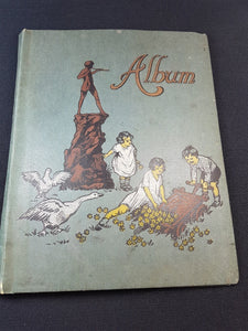 Antique Scrapbook with Victorian Edwardian and Art Deco Paper Scraps Images Early 1900's Scrap Book Original 32 Pages Scrap Book Album