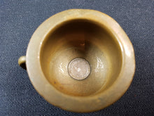 Load image into Gallery viewer, Antique Miniature Hand Turned Brass Metal Cup Mug with Silver Coin Inside 1800&#39;s
