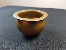 Load image into Gallery viewer, Antique Miniature Hand Turned Brass Metal Cup Mug with Silver Coin Inside 1800&#39;s
