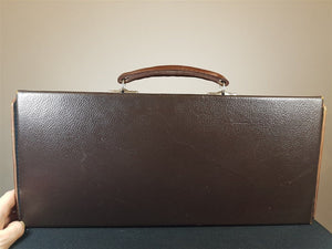 Vintage Brown Leather Jewelers Traveling Jewelry Salesman Display Carrying Case Bag 1930's Original
