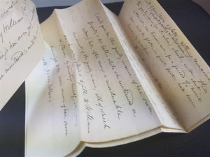 Antique Victorian Hand Written Will and Testament Deed Paperwork with Original Seals Dated 1885