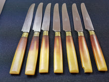 Load image into Gallery viewer, Antique Arts and Crafts Art Deco Dinner Knives Knife Cutlery Set of 7 Early 1900&#39;s
