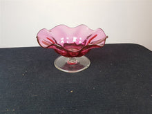 Load image into Gallery viewer, Vintage Pink Cranberry Glass Compote Bowl Candy Dish
