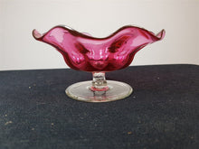 Load image into Gallery viewer, Vintage Pink Cranberry Glass Compote Bowl Candy Dish
