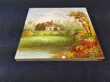 Load image into Gallery viewer, Vintage Hand Painted Rural Landscape Decorative Ceramic Wall Tiles Set of 2  English Countryside
