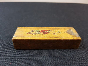 Vintage Miniature Wooden Pencil Case Box with Slide Top 1920's or Earlier Original