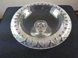 Antique Victorian Glass Bowl Clear Cut Crystal Glass Compote Bowl on Pedestal 1800's Original