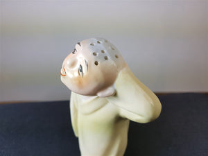 Vintage Pounce Pot Powder Dispenser Jar Japanese Figurine Novelty Ceramic Pottery