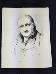 Antique Ink Drawing of Man Alexander Adam Portrait Signed and Titled on Paper Victorian Original Fountain Pen Art 1800's