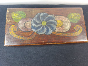 Antique Wooden Box Jewelry or Trinket Storage Hand Painted Wood 1920's - 1930's Original Art Deco Vintage