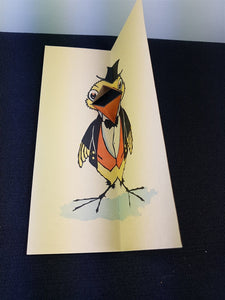 Vintage Bird Bookmark Card Advertising with Original Envelope The Early Bird A Tale With a Moral 1920's - 1930's with Moving Beak Art Print