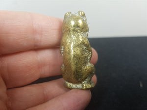 Antique Teddy Bear Figurine Solid Brass Metal Victorian 1800's Animal Weight