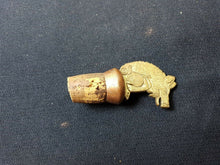 Load image into Gallery viewer, Vintage Bottle Stopper Wild Boar Pig Brass Copper Metal and Cork 1930&#39;s Original Novelty Figural
