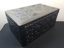 Load image into Gallery viewer, Antique Jewelry or Trinket Box Hand Carved Wood Wooden Victorian 1800&#39;s Original
