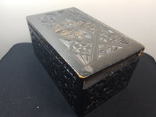Load image into Gallery viewer, Antique Jewelry or Trinket Box Hand Carved Wood Wooden Victorian 1800&#39;s Original

