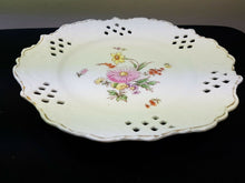 Load image into Gallery viewer, Antique Gebetzlich Geschutz Serving Plate with Painted Flowers Ceramic Pottery Austria Austrian Victorian

