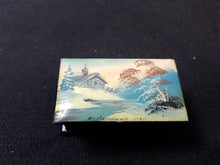Load image into Gallery viewer, Vintage Russian Trinket or Jewelry Box with Hand Painted Winter Landscape Art Painting Lacquer Ware
