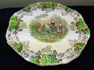 Antique English Ceramic Pottery Plate Platter Copeland Spode England Victorian Pictorial Country Scene