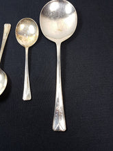 Load image into Gallery viewer, Vintage Silver Plated Dessert Serving Spoons Set 1920&#39;s - 1930&#39;s Art Deco Retro JT S Hallmark
