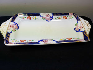 Vintage Serving Dish Tray Platter Alfred Meakin England English Ceramic Pottery Hand Painted