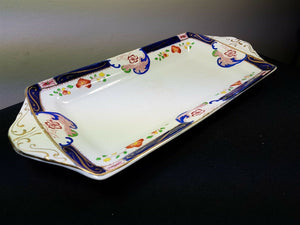 Vintage Serving Dish Tray Platter Alfred Meakin England English Ceramic Pottery Hand Painted