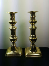 Load image into Gallery viewer, Antique Brass Candlestick Holders 1800&#39;s Victorian Original Candle Stick Holder Set Pair of 2
