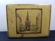 Load image into Gallery viewer, Vintage Scott Monument Edinburgh Scotland Souvenir Tin Box 1930&#39;s McVitie and Price Biscuits
