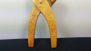 Vintage Nut Cracker Hand Carved Wood Wooden Antique Carving Folk Art Working Nutcracker