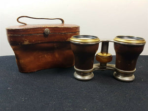 Antique Opera Glasses or Binoculars in Original Leather Case Late 1800's - Early 1900's