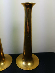 Vintage Torben Orskov Candlestick Holders Denmark Danish Modernist Brass 1960's - 1970's Original Pair Set of 2 Signed Scandinavian