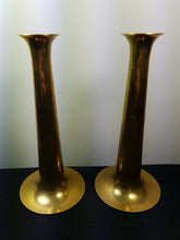 Load image into Gallery viewer, Vintage Torben Orskov Candlestick Holders Denmark Danish Modernist Brass 1960&#39;s - 1970&#39;s Original Pair Set of 2 Signed Scandinavian
