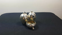 Load image into Gallery viewer, Vintage Silver Plated Salt and Pepper Shakers Mustard Pot Salt Cellar Cruet Set Silver Plate Silverplated Silverplate 1920&#39;s 1930&#39;s English
