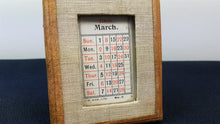 Load image into Gallery viewer, Antique Perpetual Calendar 1908 in Wood Leather Linen &amp; Glass Frame with St Paul&#39;s Cathedral London England Picture Desk Top Edwardian
