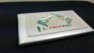 Antique Cigarette Case Aluminum Metal Trench Art Silver Metal Hand Etched Vintage